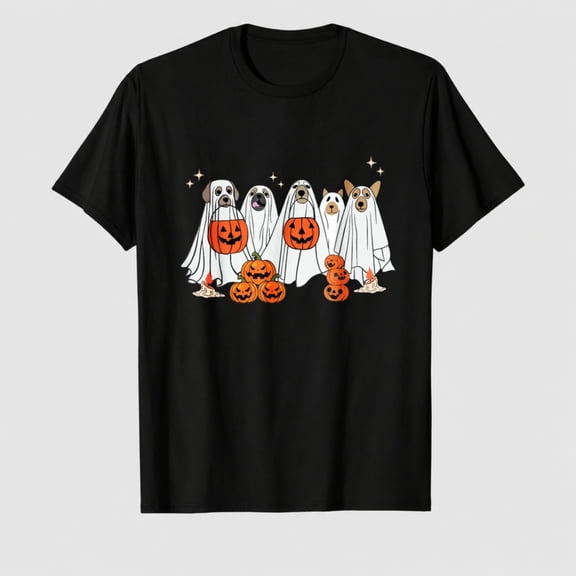 Dog Ghost Cute Dressed As Ghost Funny Halloween Men T-Shirt