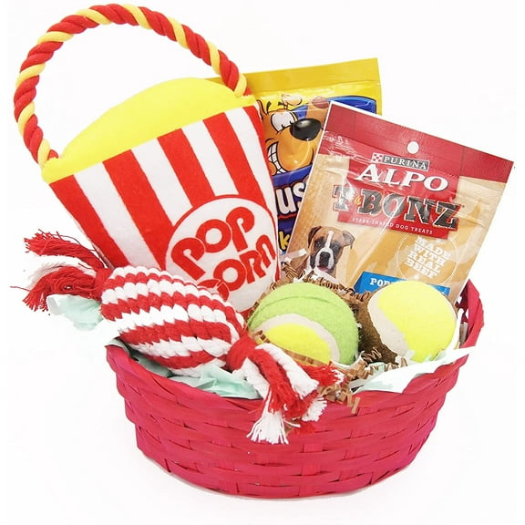 Dog Gift Basket Treats Crewing Toy Holiday Set