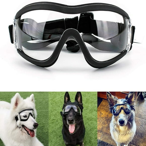 Dog Goggles - Large Breed Dog Sunglasses UV Prevent Clear Lens for Sensitive Dog Eyes Protection, Elastic Adjustable Straps