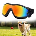 thumbnail image 1 of Dog Goggles Small to Medium Breed, Anti-UV Sunglasses for Dogs Medium Breeds, Windproof Driving Dog Eye Protection, Puppy Glasses with Elastic Straps, Adjustable, Black Frame with Red Trim, 1 of 9
