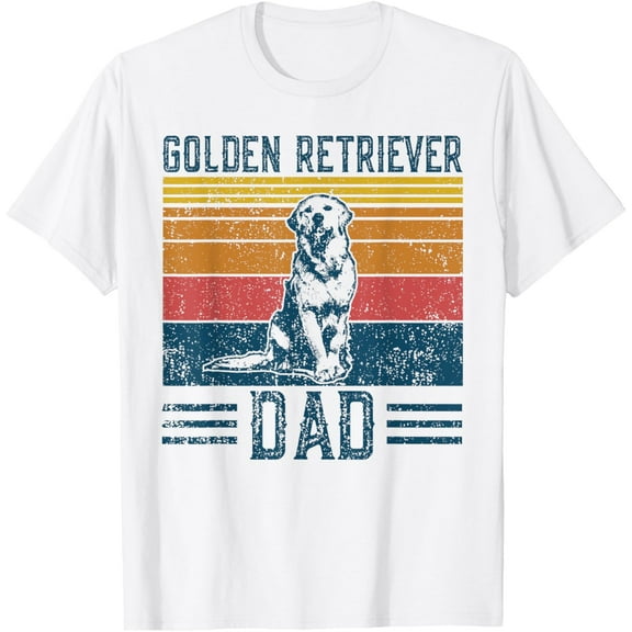 Dog Golden Dad Vintage Golden Retriever Dad Mens T-Shirt