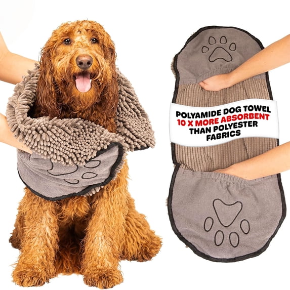 DGS Pet Products Dirty Dog Shammy Towel Grey 13" x 31" x 0.5"