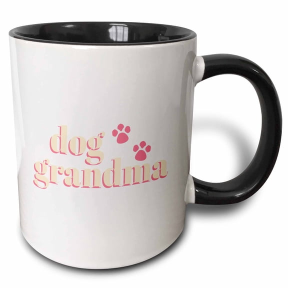 3drose, Dog Grandma Pink, 15oz Two-tone Black Mug