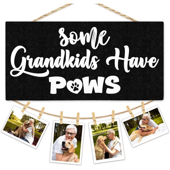 Dog Grandparents Gifts Picture Frame Photo Holder for Wall, Dog Grandma Grandpa Lovers Gift, Gifts for Pet Lovers, Some Grandkids Have Paws Picture Board Hanging Photo Display Wall Decor