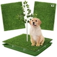 thumbnail image 1 of Dog Grass Pad with Tray – 2 Pack Replaceable Artificial Grass Puppy Training Pad, Quick Absorbent Indoor/Outdoor Portable Potty, Washable Pee Pad for Puppy - Ultimate Pet Training Solution Green, 1 of 9
