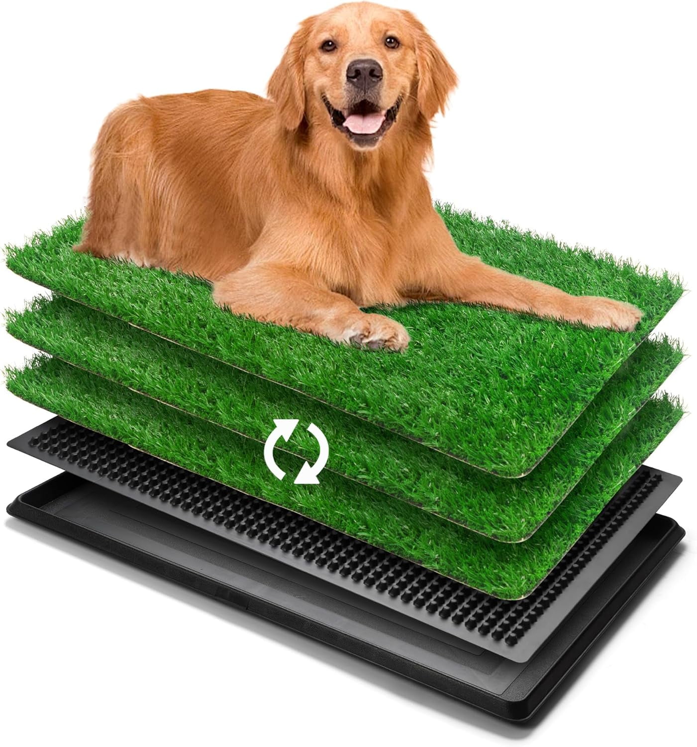 Dog Grass Pad with Tray, 30” x 20“ Large Dog Litter Box, Extra
