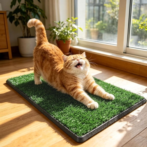 Dog Grass Pad with Tray, Reusable Training Pad Artificial Turf for Dogs, Washable Pee Pad with 3-Layer System for Indoor Outdoor Use, Potty Training Tray for Small Medium Dogs (20" x 16")Q