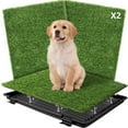 thumbnail image 1 of Dog Grass Pad with Tray,Reusable Training Pad with Replaceable Artificial Grass,Quick Absorbent Indoor Portable Dog Patio Potty,Washable Pee Pad For Puppy (Black Tray + 2 Grass Pads for Replacement), 1 of 8