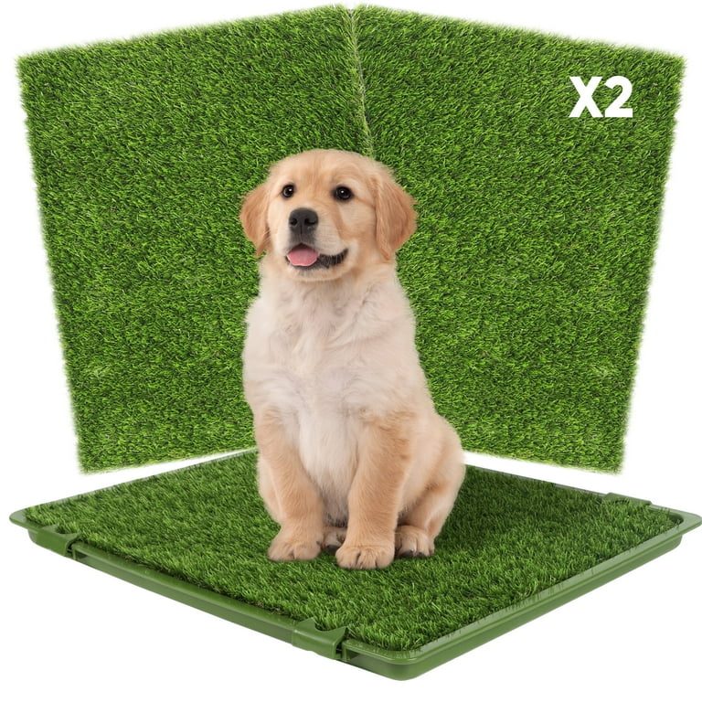 Dteck Dog Grass Pad with Tray, Reusable Training Pad, Indoor