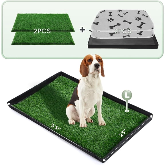 Dog Grass Pad with Foldable Dog Litter Box