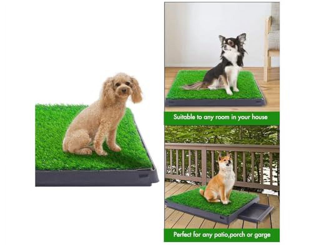 Dog Grass Pad with Tray Artificial Grass Pee Pad for Dogs 25” x 20