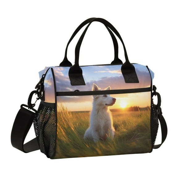 Dog Grass Sunlight Sky Cooler Bag Lunch Bag Soft Cooler Cooling Tote Insulated Lunch Box for Adult Men Women