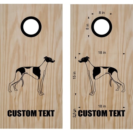 Dog Grey Hound Cornhole Decal Set Boards Bean Bag Toss Sticker