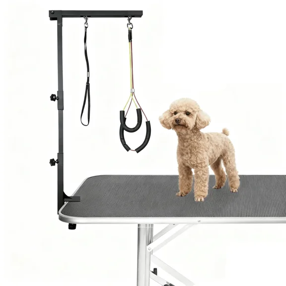 Dog Grooming Arm With Clamp, 36" Dog Grooming Table Arm Height Adjustable Two No Sit Haunch Holder Three Section Design Suitable For Medium, Small Dogs, And Cats