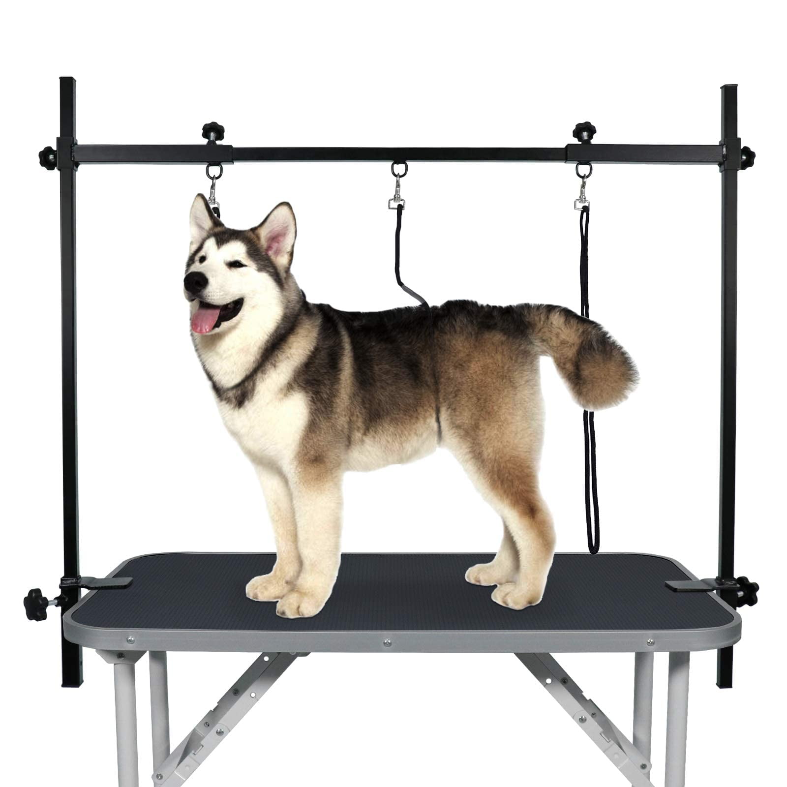 VEVOR Pet Grooming Table Two Arms with Clamp, 36''x24'' Dog Grooming  Station, Foldable Pets Grooming Stand for Medium and Small Dogs, Free No  Sit Haunch Holder with Grooming Loop, Bearing 330lbs