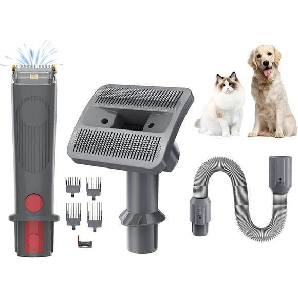 Dog Grooming Attachment Kit for Dyson Vacuum, Electric Grooming Clippers, Grooming Brush for Dogs Shedding, Compatible with Dy-son V7 V8 V10 V11 V12 Animal Absolute Motorhead Fluffy Outsize Cyclone
