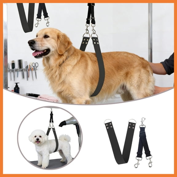 Dog Grooming Belly Strap - 2PCS Grooming Restraint Set Adjustable Belly Band Loops Strap with Loop Extension Straps Pet Grooming Harness Kit for Dogs