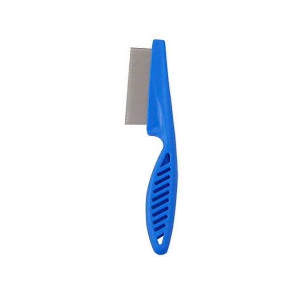 Dog Grooming Comb - 2-Size Stainless Steel Deshedding Brush for Small/Medium/Large Dogs, Professional Shedding Tool & Flea Remover with Rubber Handle