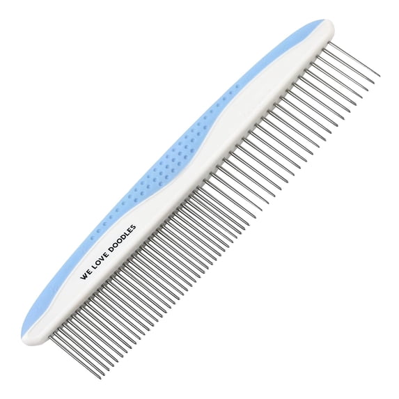 Dog Grooming Comb | Removes Tangles & For Dematting | Pet Comb | Detangler | For Matted Hair | Metal | Great For Poodles & Goldendoodles (Small)