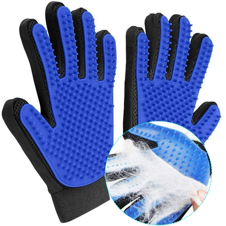 Dog Grooming Glove Pair Pet Deshedding Brush Gloves Cat Hair