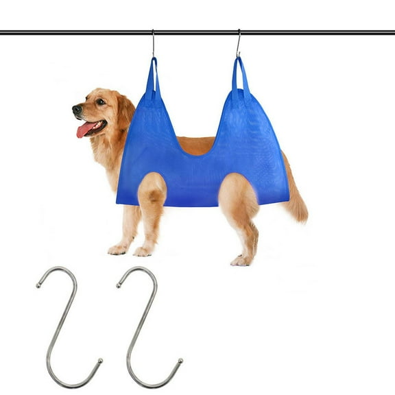 Dog Grooming Hammock, Dog Nail Hammock Hanger Restraint Bag, Relaxation Pet Grooming Hammock Harness for Cats and S Small Dogs for Nail Trimming Clipping Grooming(Blue)
