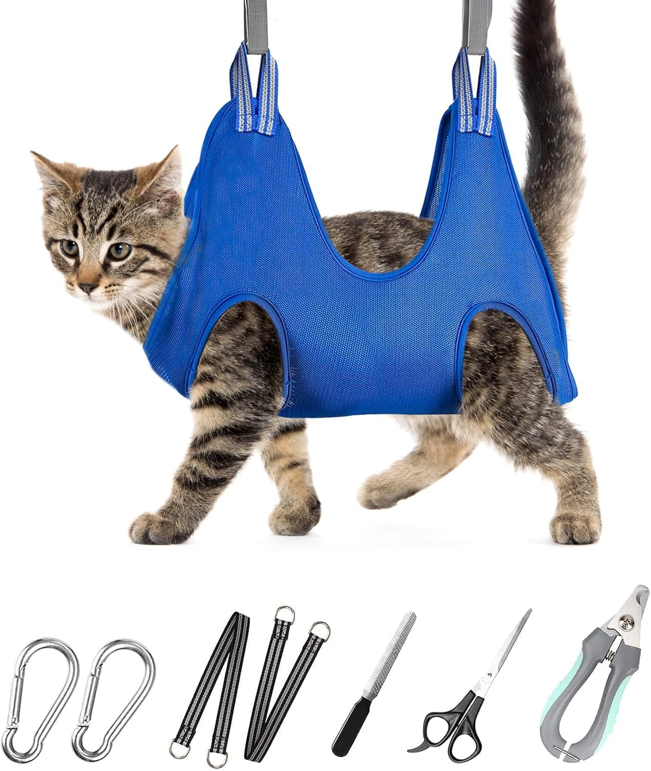 Dog Grooming Hammock for Large & Giant Dogs, Pet Grooming Sling with Nail Clippers, Trimmers & Scissors – Comfortable & Safe Grooming Harness for Stress-Free Nail Trimming for XXXL Dogs