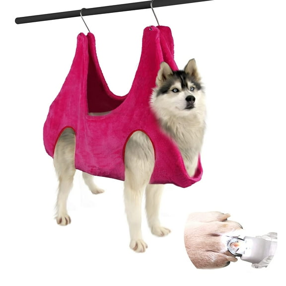 Dog Grooming Hammock,Pet Grooming Hammock for Restraint Dogs Cat Nail Clipper Bed Helper Bathing and Nail Trimming Dog Holder L