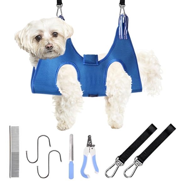 ZALALOVA Dog Grooming Hammock, Small Dogs Hanging Harness Holder Hanger for Nail Clipping,Nail Trimming Hammock,Dog Sling Restraint for Claw Care