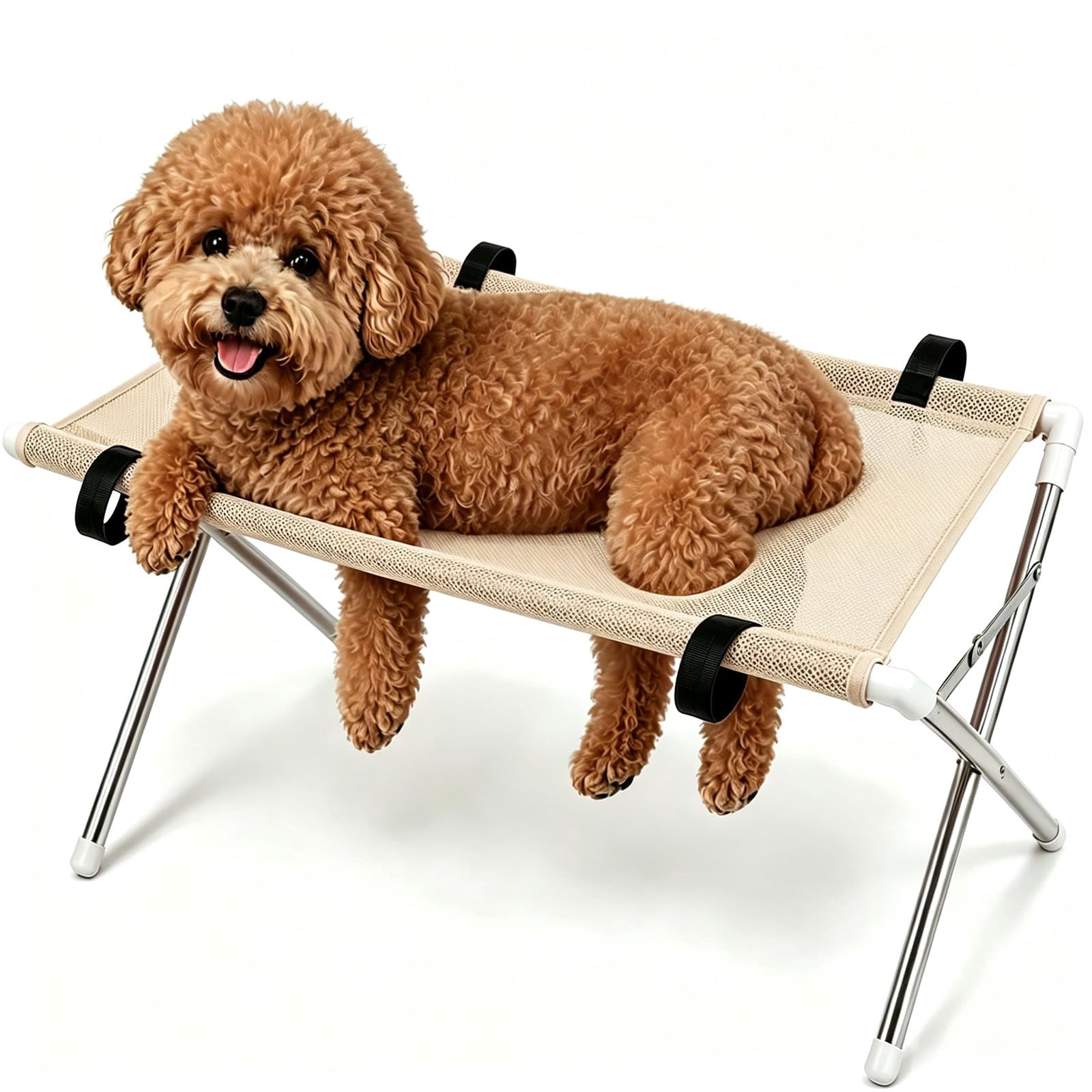 Dog Grooming Hammock Stand,Foldable 8-Hole Breathable Mesh Harness ...