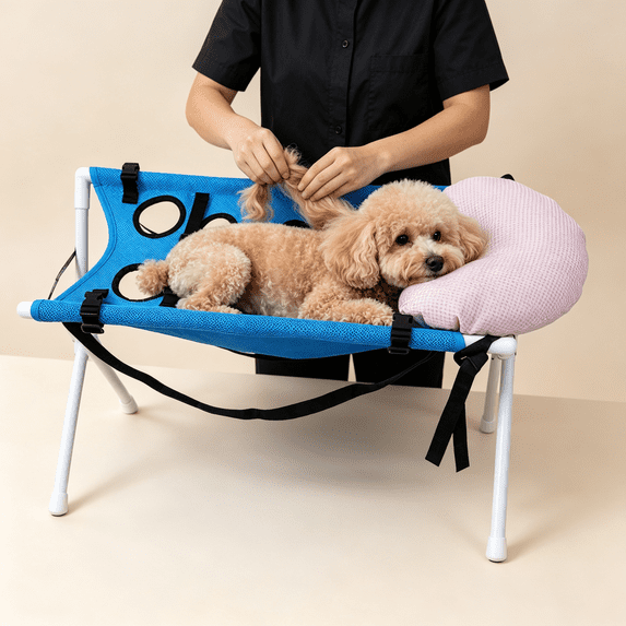 Dog Grooming Hammock With Soft Support Pillow, Pet Grooming Hammock For Dogs, Multi‑Function Restraint Sling For Bath Nail Trimming