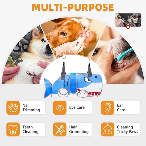 Dog Grooming Hammock with Nail Clippers for Small Dogs Cats,  Design Pet Sling Kit with Thick Neck Support & Strap Restraint