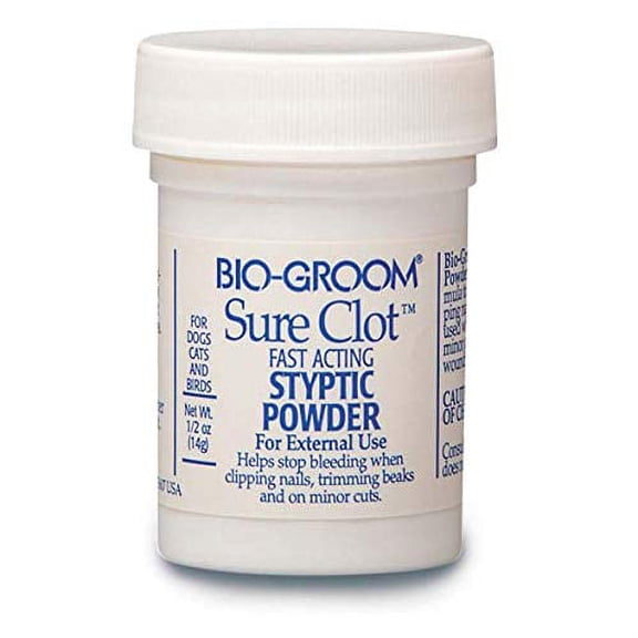 Dog Grooming Injury Sure Clot Stop Pet Bleeding Fast Styptic Powder Vet Groomer (.5 oz)