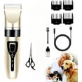 thumbnail image 1 of Dog Grooming Kit Clippers, Low Noise, Electric Quiet, Rechargeable, Cordless, Pet Hair Thick Coats Clippers Trimmers Set, Suitable for Dogs, Cats, and Other Pets (Gold), 1 of 3