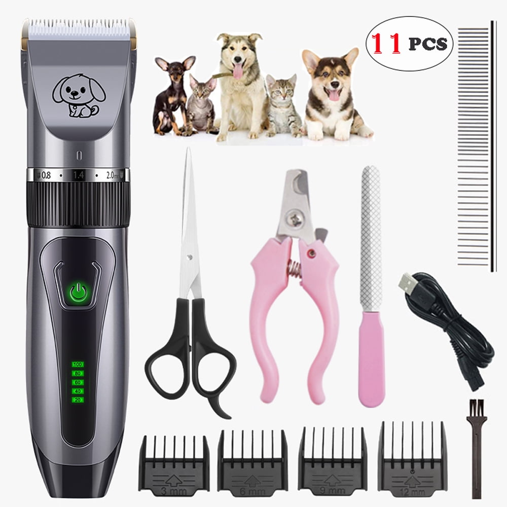 Dog Grooming Kit Dog Clippers for Grooming for Thick Coats MHKJP Pet Hair Trimmer Low Noise Electric Cordless Rechargeable Cat Shaver for Small