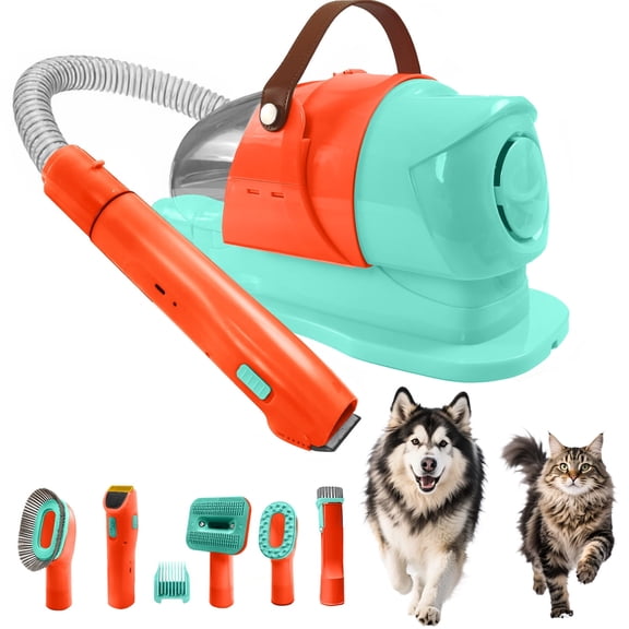 Dog Grooming Kit & Grooming Vacuum, 12000Pa Strong Suction Pet Hair Vacuum for Shedding with Clipper Nail Grinder, 1.8L Dust Cup Low Noise Home Cleaning Includes 7 Professional Dog Grooming Tools