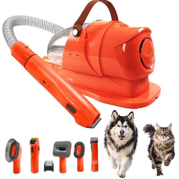 Dog Grooming Kit & Grooming Vacuum, 12000Pa Strong Suction Pet Hair Vacuum for Shedding with Clipper Nail Grinder, 1.8L Dust Cup Low Noise Home Cleaning Includes 7 Professional Dog Grooming Tools