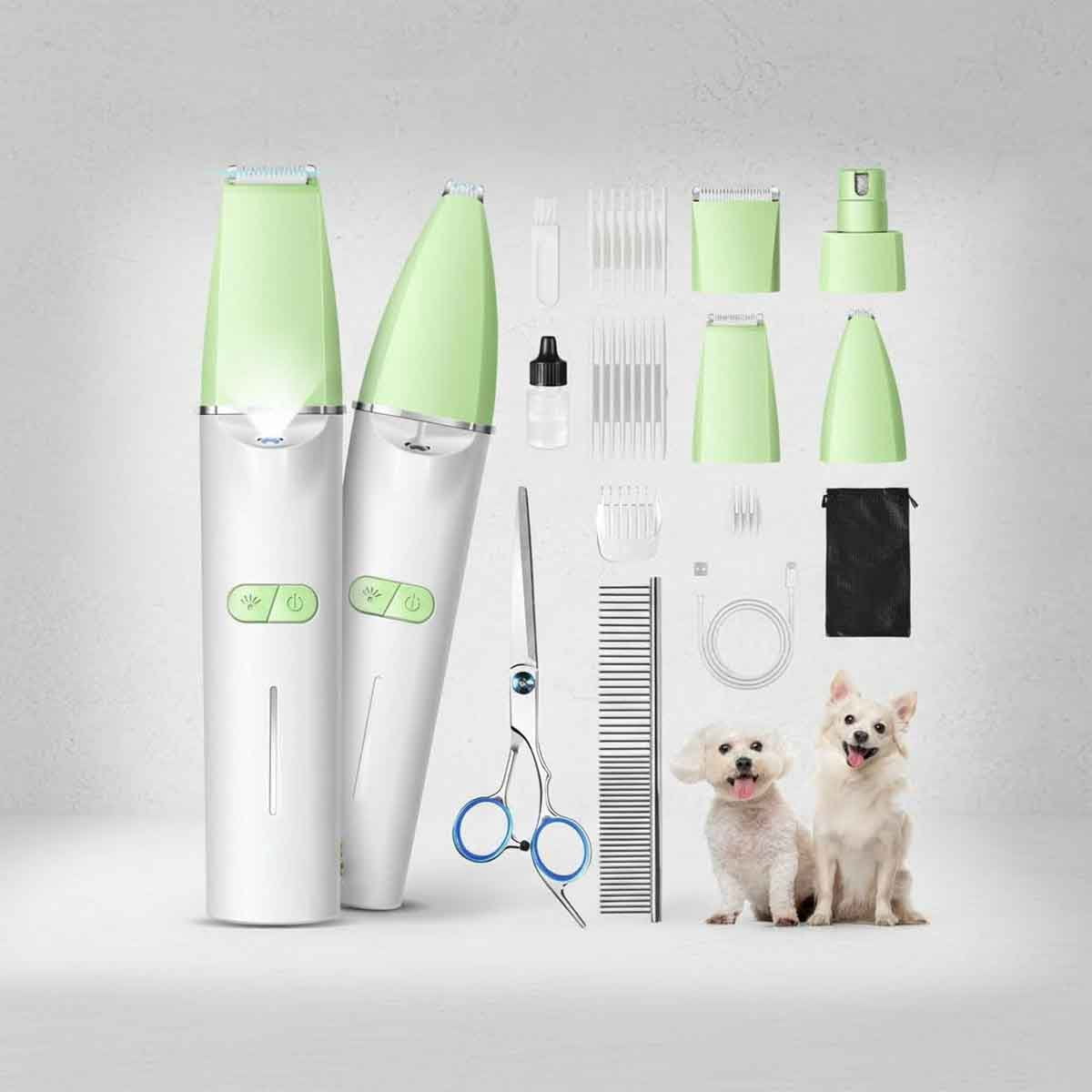 Dog Grooming Kit with LED Light, Low Noise Rechargeable 4 in 1 Pet ...