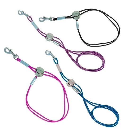 Dog Grooming Loops Vinyl Harness Trachea Saver No Choke or Pressure Restraints (17" Large Set - All 4 Colors)