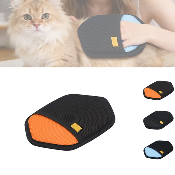 Dog Grooming Mitt Pet Hair Removal Glove Breathable Mesh Fabric Soft Fur Remover Gentle Shedding Control for Cats Dogs Indoor Grooming orange