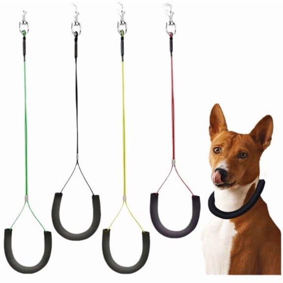 Dog Grooming Restraint Loop with Snap, 4pcs Pet Supply No Sit Haunch Holder for Dog Grooming Arm and Pet Grooming Table - Dog Grooming Supplies - Stainless Steel Hardware, Rust & Chew Resistant
