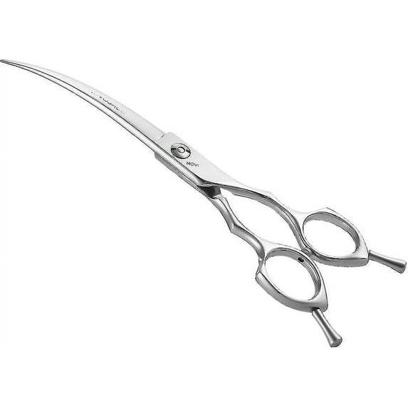Dog Grooming Scissors, Japanese Stainless Steel Ergonomic Handle, 7 Inch Innovative Design Blunt-tip Curved Blades For Professional , Lightweight Multifunctional,