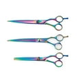 thumbnail image 1 of Dog Grooming Shears Rainbow Straight Curved or Thinning - Kits Too - 52 Hardness (3 Piece Kit), 1 of 1