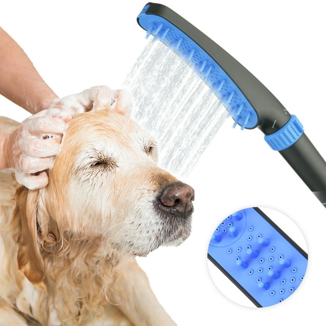 Dog Grooming Shower Attachment, Pet Dog Shower Sprayer with Bath Brush