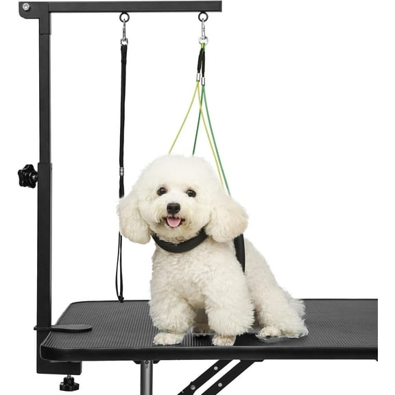 Dog Grooming Table Arm with Clamp 32in, Pet Dog Grooming Table for Small Dogs at Home Foldable, Cat Dog Grooming Harness Stand Holder Portable for Trimming Nails, Drying, Haircut