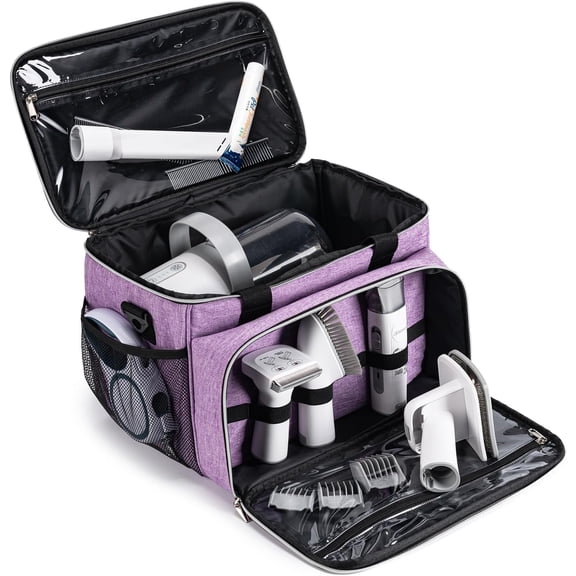 Dog Grooming Vacuum Bag, Pet Grooming Kit Bag Perfect for Dog Hair Vacuum & Grooming Tool Kit Accessories- Purple