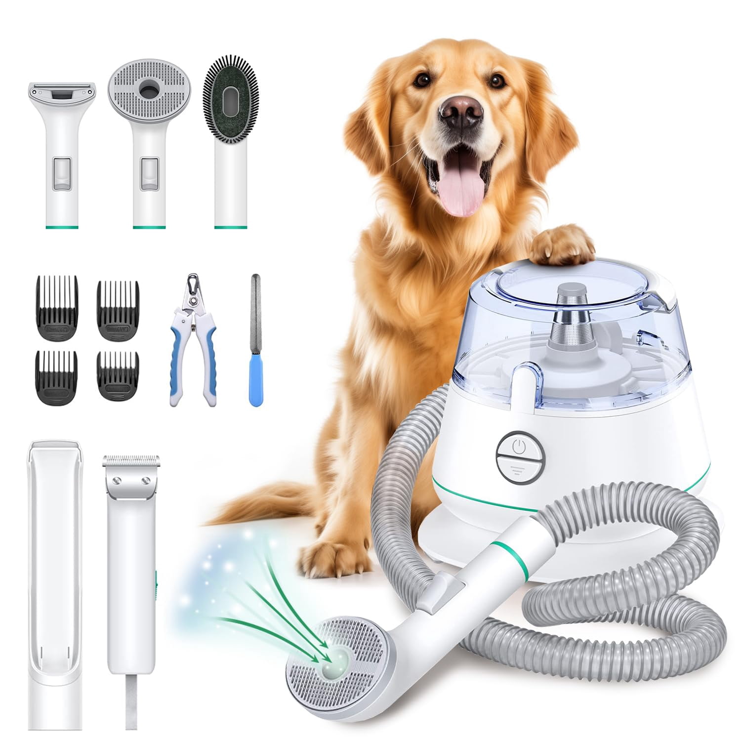 Picture of Dog Grooming Vacuum Kit Brush for Shedding, 13000Pa Vacuum Suction 99% ...