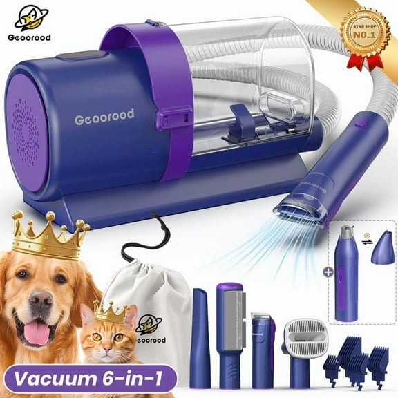 Dog Grooming Vacuum Kit, Pet Grooming Vacuum with Clipper Nail Grinder, 2.5L Dust Cup Dog deshedding Vacuum Brush with 4-6 Pet Grooming Tools for Shedding Pet Hair, Home Cleaning #TikTokShopFlashSale