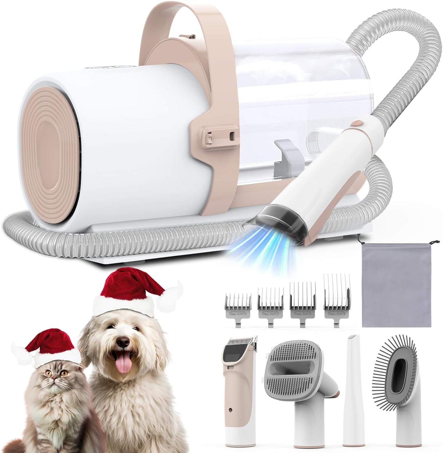 Image showcasing Dog Grooming Vacuum, Pet Grooming Kit with Dog Clippers, 2.5L Dust Cup ...
