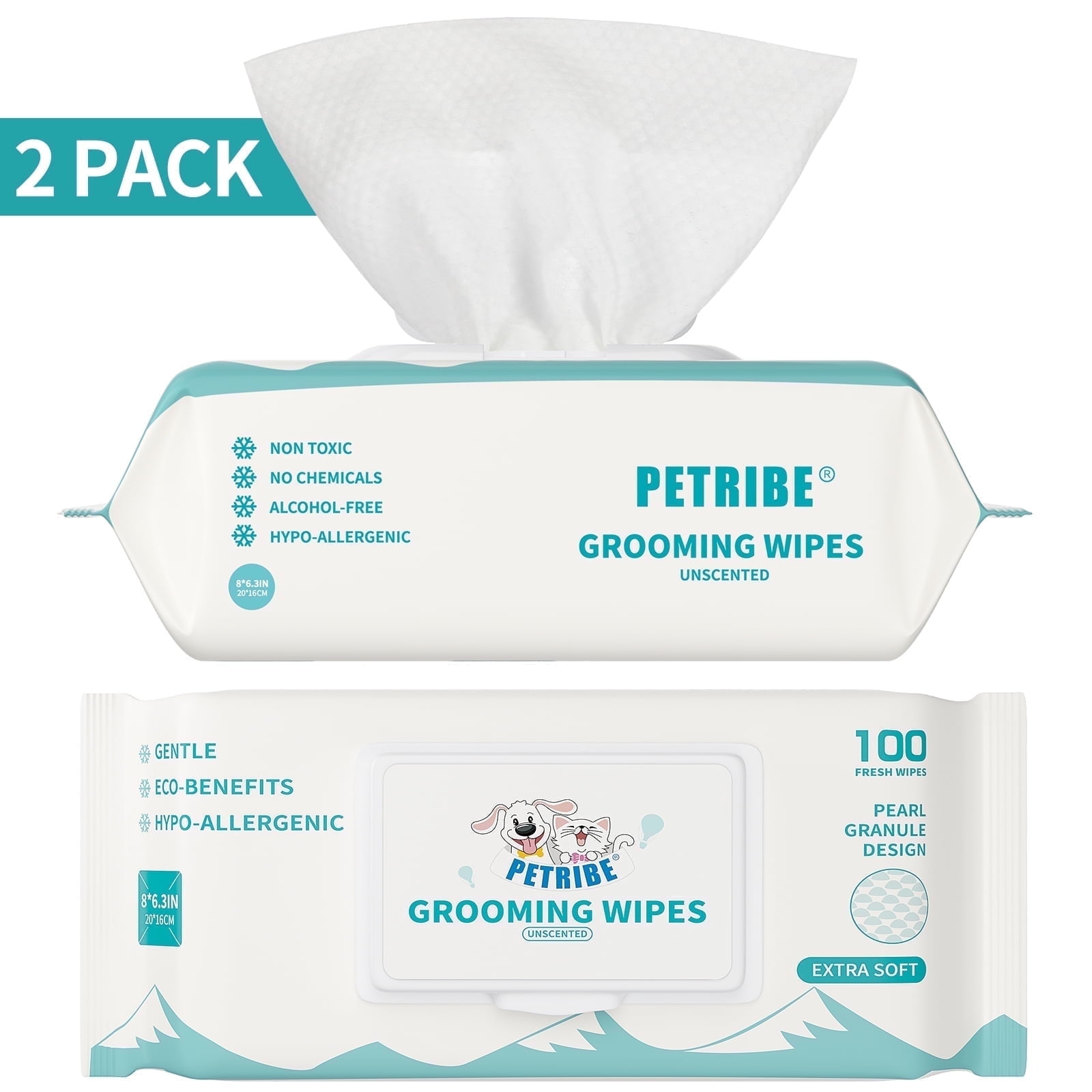 Walmart Black Friday Deals 2025 - PETRIBE Dog Grooming Wipes, Unscented, Ultra Soft Dog & Cat Wipes for Paws, Ears, Face, and Skin, 200 Count