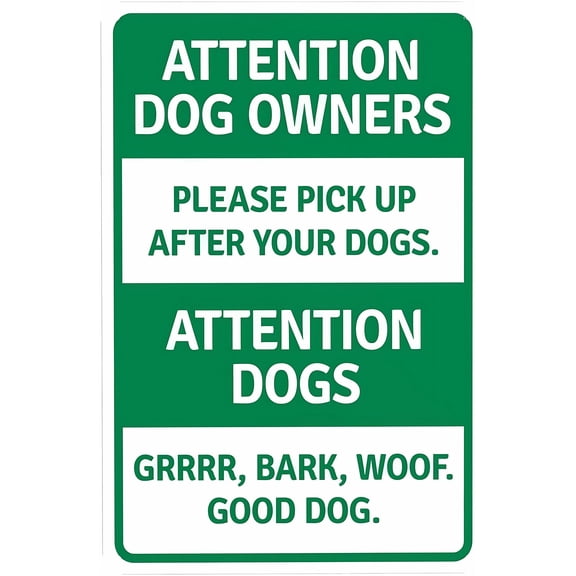Dog Guardians Pick Up After Dog - 8"x12" Security Metal Sign, Business Office Yard Street Home Caution Custom Decor